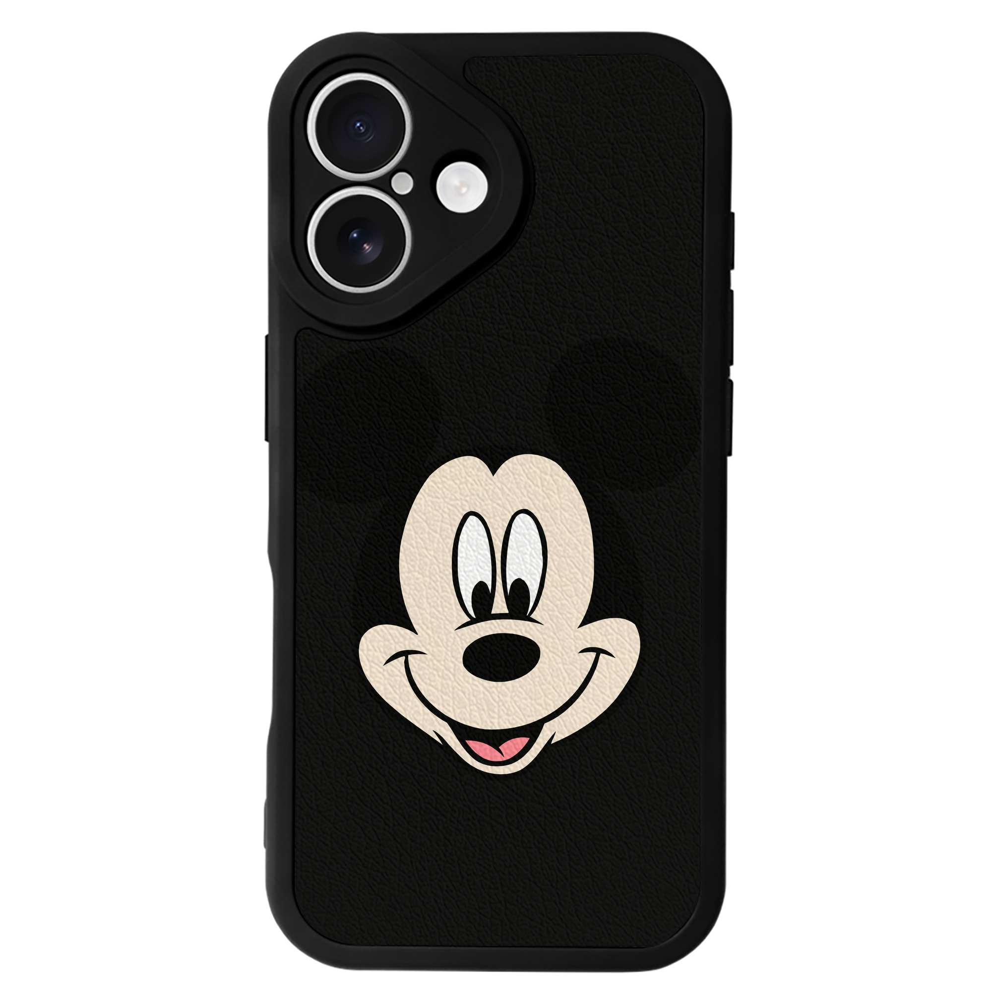 （画像用） ミッキーマウス Mickey Mouse 【iPhone 16シリーズ対応】シリコンスマホケース（レザー調） 材質：シリコン